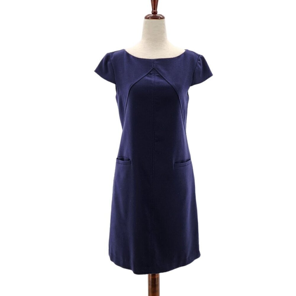 Eliza J. Navy Blue Cap Sleeve Short Shift Dress Womens 4